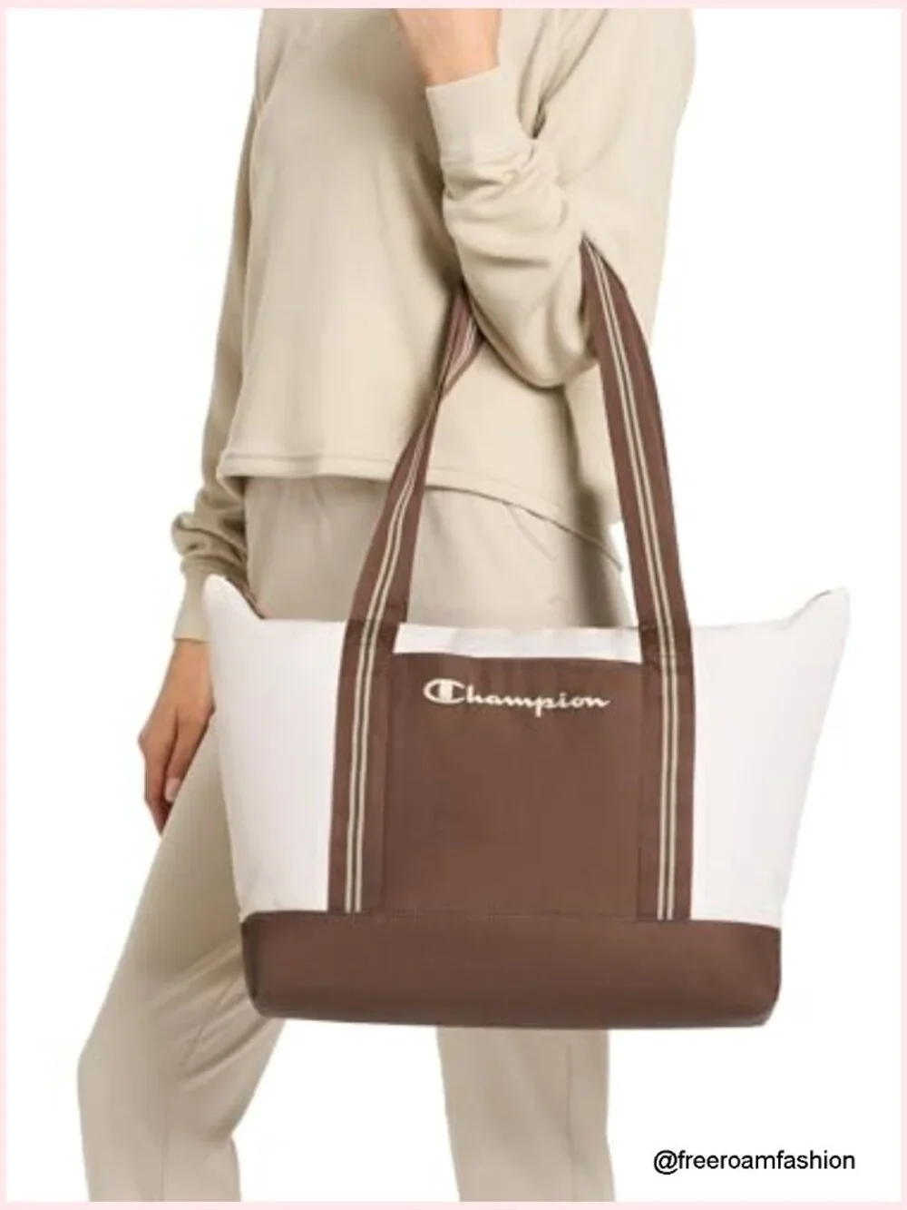 Durable Polyester Tote Bag with Zip Closure and Mesh Pockets - Picture 6 of 6